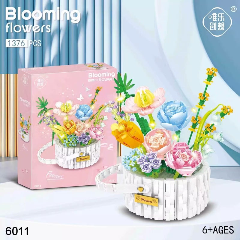 Preserved Orchid Assembled Building Blocks Flower Plant Potted Plants Compatible With Lego Building Blocks Rose Educational Toys Ornaments - Image 1